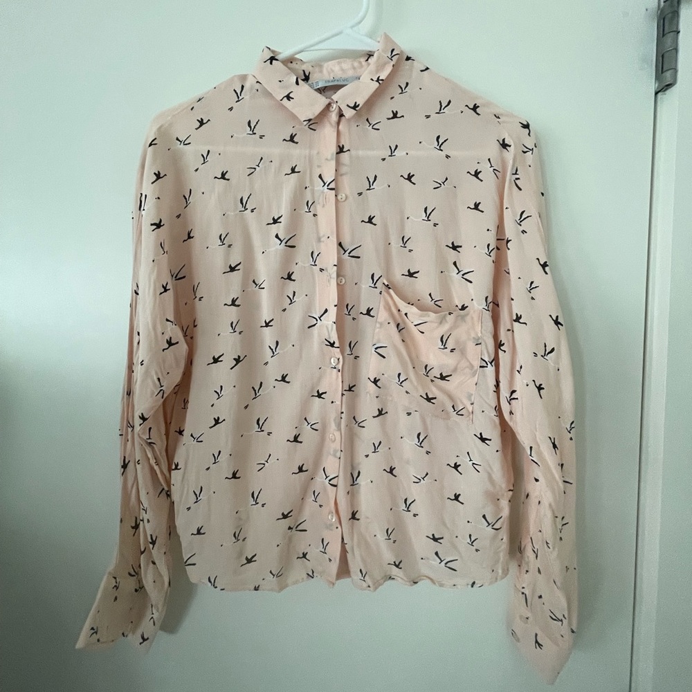 Zara’s Blush Bird Blouse
